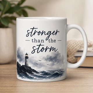 Stronger Than The Storm Mug Design