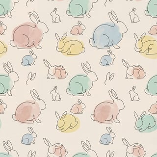Minimalist Bunny Silhouette Pattern