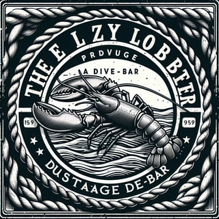 Vintage Dive-Bar Lazy Lobster Emblem