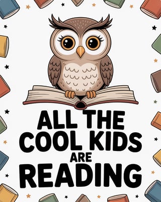 Cartoon Owl on Open Book Illustration