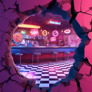3D Cartoon Diner Art