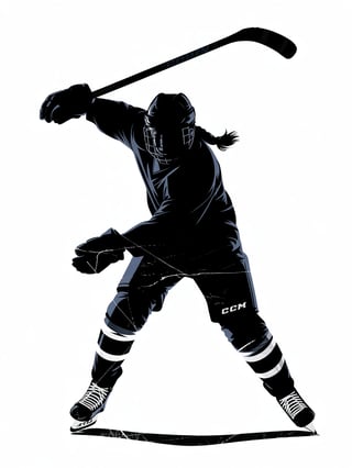 Girl Ice Hockey Player Silhouette