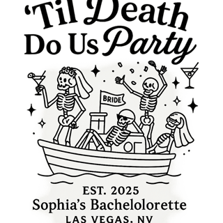 Bachelorette Skeleton Boat Shirt Design