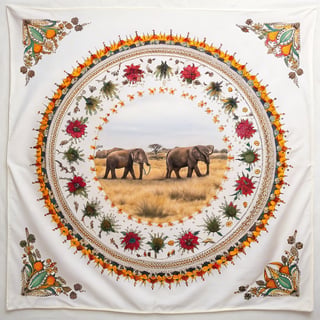 Centered Elegant Elephants Landscape