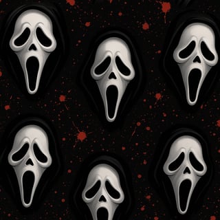 Seamless Ghost Face Horror Pattern