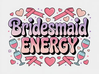 Bridesmaid Energy 3D Bubble Design