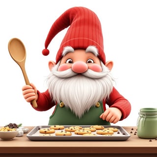 Whimsical Christmas Gnome Baking Cookies