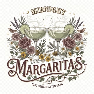 Midnight Margaritas Botanical Illustration