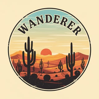 Vintage Wanderer Desert Badge Design