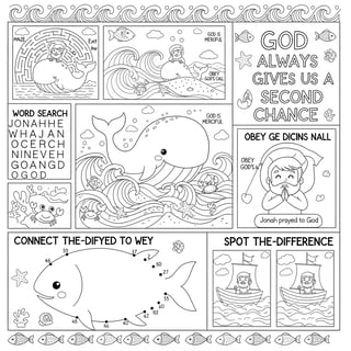 Jonah and the Whale Kids Activity Page