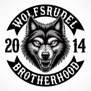 Hyper-Realistic Dark Wolf Emblem