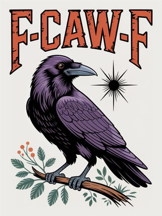 Rustic Raven with Text Design