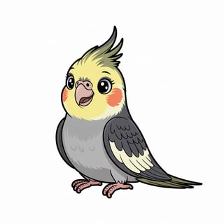 Cute Vector Cockatiel Nursery Art