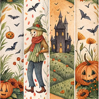 Watercolor Halloween Collage
