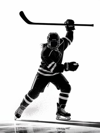 Girl Ice Hockey Player Silhouette