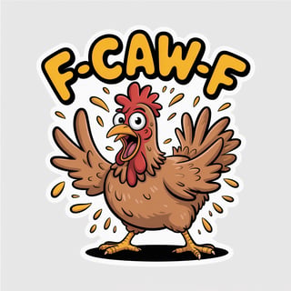 Crazy Cartoon Chicken Illustration