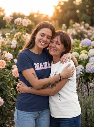Mother and Daughter Embrace