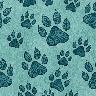 Cougar Paw Print Seamless Pattern