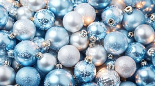 Shiny Blue Christmas Ornaments Pattern