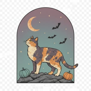 Halloween Tortoiseshell Cat Graphic