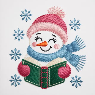 Handcrafted Snowman Christmas Embroidery