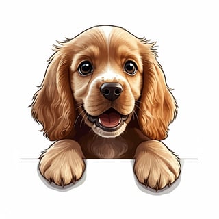 Excited Cocker Spaniel Illustration