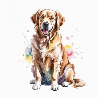 Watercolor Golden Retriever Clipart