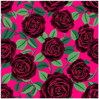 Burgundy Rose Floral Pattern