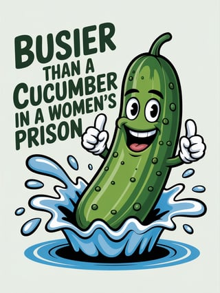 Cartoon Cucumber with Thumbs Up