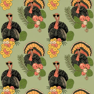 Beachy Turkeys Pattern for Tumblers