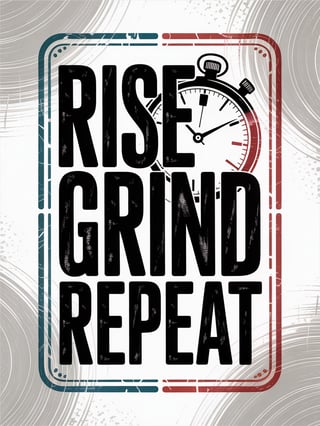 Rise Grind Repeat Stamp Design