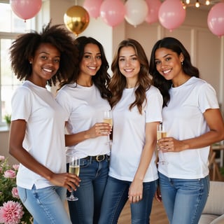 Diverse Models in Bella + Canvas T-Shirt Mockup