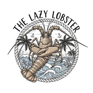 Lazy Lobster Hand-Drawn T-Shirt Graphic