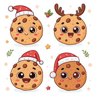 Kawaii Christmas Cookie Characters