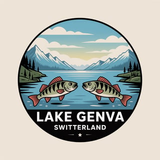 Lake Geneva Cartoon Badge