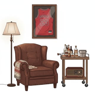 Cozy Vintage Man Cave Interior