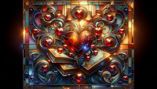 Premium Stained Glass Valentine Design
