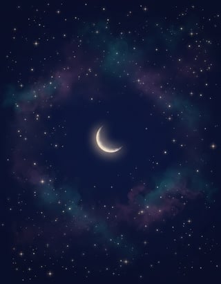 Night Sky with Stars and Moon