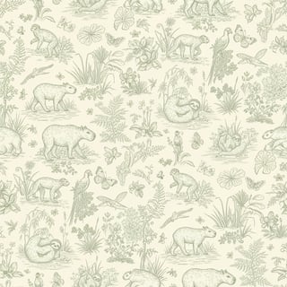 Seamless Tropical Toile de Jouy Pattern