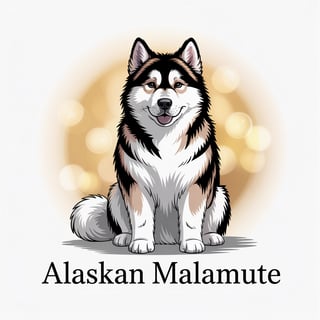 Alaskan Malamute Art Portrait