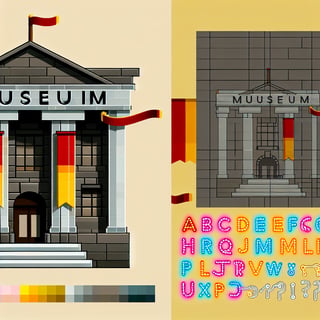 LEGO-Style Museum Facade Clipart
