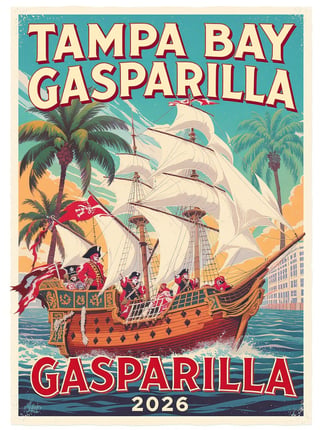 Vintage Gasparilla Festival Poster 2026