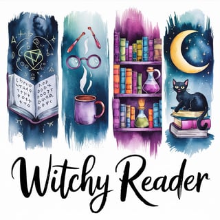 Watercolor Witchy Reader Collage