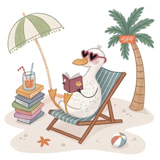 Goose Relaxing on Beach T-shirt Design