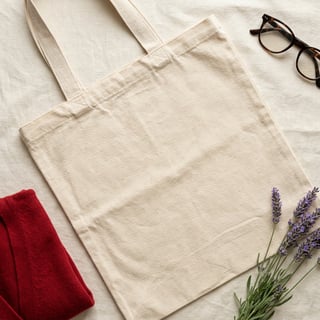Photorealistic Tote Bag Flat Lay