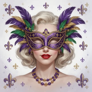 Glamorous Mardi Gras Mask Illustration