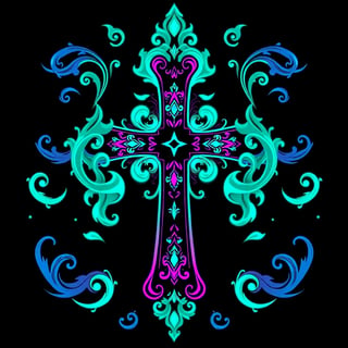 Symmetrical Fantasy Cross Illustration