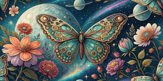 Cosmic Butterfly with Inspirational Quote
