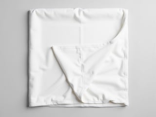 Flatlay Mockup of White Minky Blanket