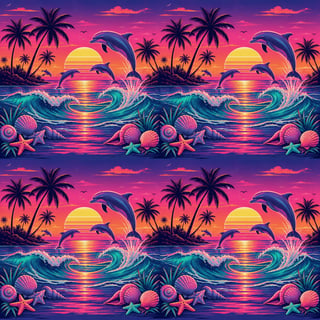 20oz Sunset Dolphins Tumbler Wrap